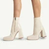 RAID Silonna Ankle Boot In White Croc