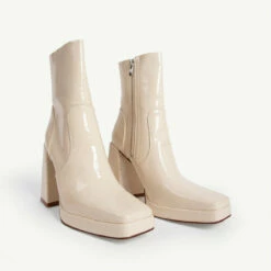 RAID Silonna Ankle Boot In White Croc -Raid London Sales Store silonna off white 3