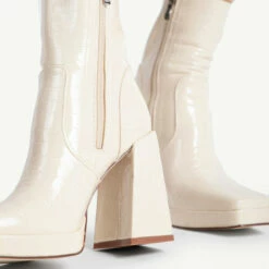 RAID Silonna Ankle Boot In White Croc -Raid London Sales Store silonna off white 6