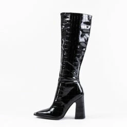 RAID Sphere Long Boot In Black Croc -Raid London Sales Store sphere black