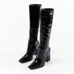 RAID Sphere Long Boot In Black Croc -Raid London Sales Store sphere black 3