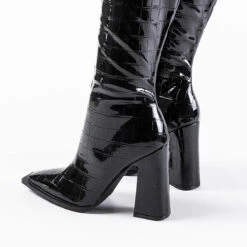 RAID Sphere Long Boot In Black Croc -Raid London Sales Store sphere black 4