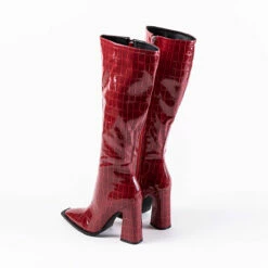 RAID Sphere Long Boot In Burgundy Croc -Raid London Sales Store sphere red 4
