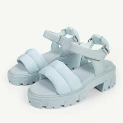 RAID Stack Chunky Sole Sandal In Aqua -Raid London Sales Store stack aqua 2 1