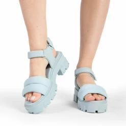 RAID Stack Chunky Sole Sandal In Aqua -Raid London Sales Store stack aqua 5 1