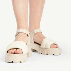 RAID Stack Chunky Sole Sandal In Stone -Raid London Sales Store stack stone 5 1