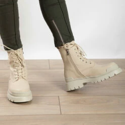 RAID Stifle Chunky Ankle Boot In Ecru -Raid London Sales Store stifle ecru 2 1