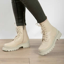 RAID Stifle Chunky Ankle Boot In Ecru -Raid London Sales Store stifle ecru 4 1