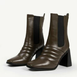 RAID Tabbie Block Heeled Boot In Khaki -Raid London Sales Store tabbie khaki 3