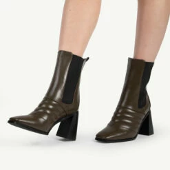 RAID Tabbie Block Heeled Boot In Khaki -Raid London Sales Store tabbie khaki 5