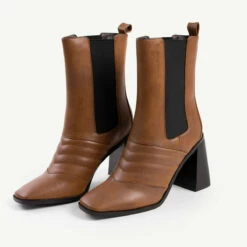 RAID Tabbie Block Heeled Boot In Taupe -Raid London Sales Store tabbie taupe 2