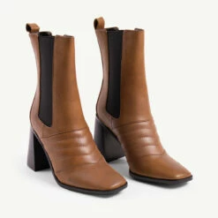 RAID Tabbie Block Heeled Boot In Taupe -Raid London Sales Store tabbie taupe 3