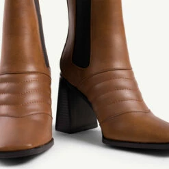 RAID Tabbie Block Heeled Boot In Taupe -Raid London Sales Store tabbie taupe 5