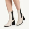 RAID Tabbie Block Heeled Boot In Off White -Raid London Sales Store tabbie white 2