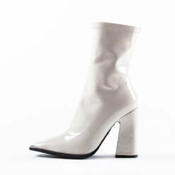 RAID Valencia Block Heeled Boot In White -Raid London Sales Store valencia white