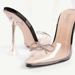 BEBO Venesa Perspex Heel In Black -Raid London Sales Store vanesa black 2