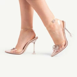 BEBO Venesa Perspex Heel In Nude -Raid London Sales Store vanesa nude 3