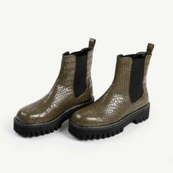 RAID Zinnia Chunky Hiker Boot In Khaki Croc